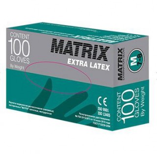 Перчатки смотровые латексные MATRIX EXTRA LATEX